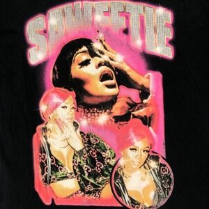 Saweetie Graphic T-Shirt Black Hip Hop‎ Rap Music Tee Men's Size X-Large